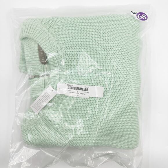 Lilla P Zip Back Raglan Sleeve Cropped Sweater Pistachio PA2748 Medium M NEW - Picture 4 of 4